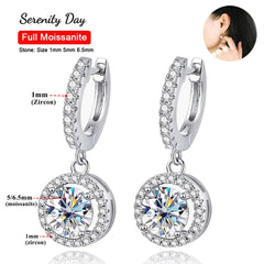 925 Sterling Silver Round Bag Pendant Earrings Plated 18k Fine
