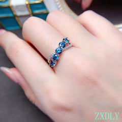 New Design Blue Moissanite Ring For Women Jewelry