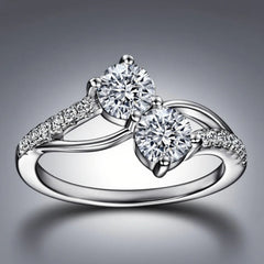 Moissanite 925 Silver Ring round for Women D Color Shining Moissanite Round cut