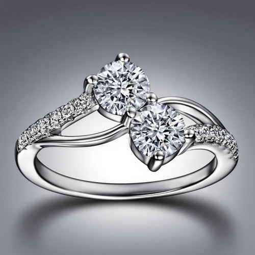 Moissanite 925 Silver Ring round for Women D Color Shining Moissanite Round cut