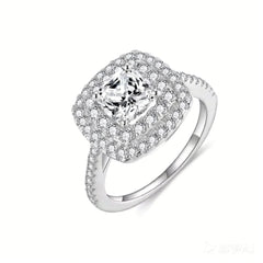 Cushion Cut 1.5ct Moissanite Engagement Ring