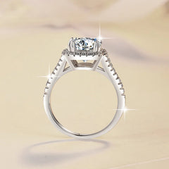 Moissanite 4 Carat PT950 Platinum Cushion-Cut Women's Ring