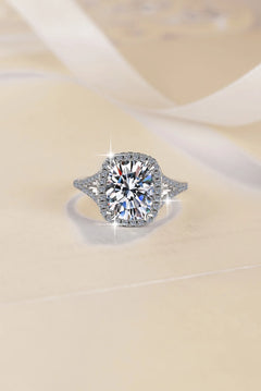 Moissanite 4 Carat PT950 Platinum Cushion-Cut Women's Ring