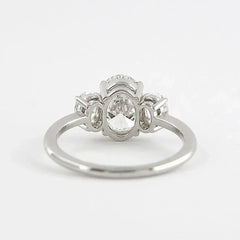 3-Stone Oval Cut Diamond Wedding Ring for Women 925 Silver Fine Jewelry