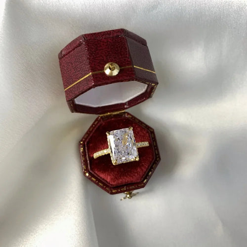 Radiant Cut Moissanite Diamond Ring 100% Real 925 sterling Silver Engagement Wedding .