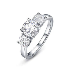 4 Carat Moissanite round cut Ring  with Engagement Ring Wedding Band for Women