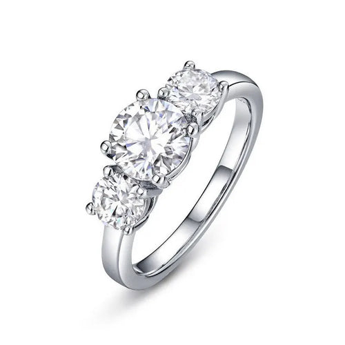 4 Carat Moissanite round cut Ring  with Engagement Ring Wedding Band for Women