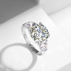 5ct Cushion Cut 3 Stone Moissanite Ring