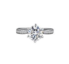 0.5ct 1ct 1.5ct 2ct 3ct Round S925 Sterling Silver Wedding Engagement Ring