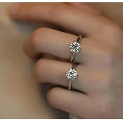 1 Carat Ring 925 Sterling Silver Wedding Rings For Women