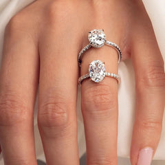18K Gold Plated S925 Silver Women oval  Wedding Engagement Jewelry