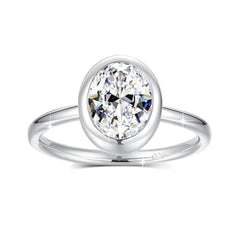 2CT Oval Moissanite Rings for Women Solid