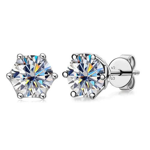 0.5-2CT 100% 925 Silver Moissanite Earrings for Women