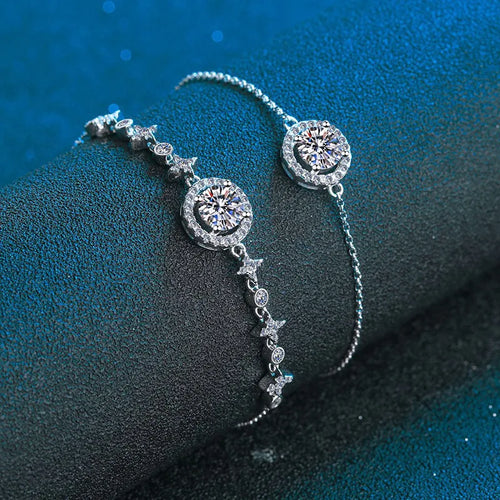 1CT 6.5MM D Color Moissanite Bracelets for Women