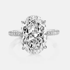 8CT Oval Cut All Moissanite Ring for Women