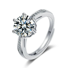 2CT Moissanite 925 Sterling Silver Ring Luxury for Women Engagement