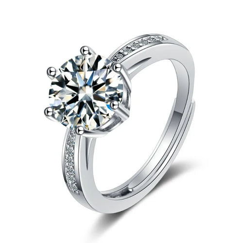 2CT Moissanite 925 Sterling Silver Ring Luxury for Women Engagement