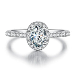 1 Ct oval D Color Moissanite Ring For Women Diamond moissanite Rings