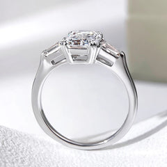 1-4 Carat Emerald Cut Moissanite Rings for Women