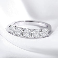 0.5CT Stone Match Round Diamond Wedding Band Bride S925 Sterling Silver GRA