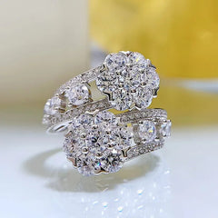 Real 925 sterling silver Party Wedding band Rings for Women Promise Engagement Jewelry Radiant cut