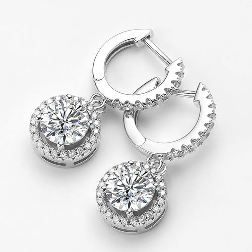 925 Sterling Silver Round Bag Pendant Earrings Plated 18k Fine