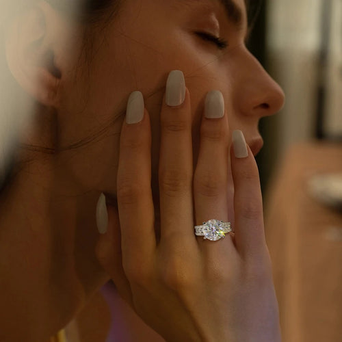 2 Carat 8mm Moissanite Wedding Ring For Women Men Round