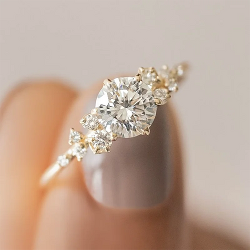 Round Cut 1ct-3ct Moissanite Engagement Ring for Woman