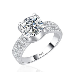 3ct 5ct D VVS1 Moissanite Round Wedding Ring For Women
