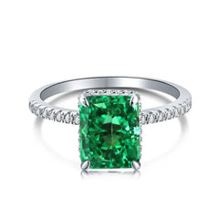 Radiant Cut Moissanite Diamond Ring 100% Real 925 sterling Silver Engagement Wedding .