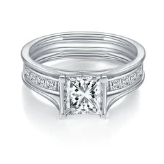 LinkerLove Princess Cut 1.5ct Moissanite Engagement Ring S925 Silver for Women
