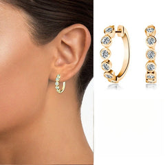 18K Gold Plated Moissanite Earrings for Women