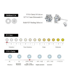 2.0 Carat Moissanite Gemstone Stud Earrings for Women