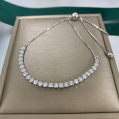 Moissanite Bracelet 18K White Gold Plated Sterling Silver