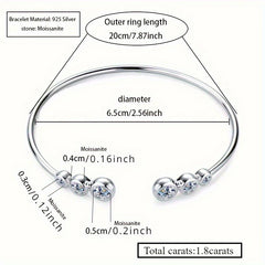 925 sterling silver moissanite bracelet for women