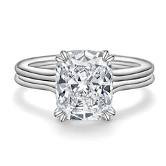 4.0ct Cushion Cut Moissanite Engagement Rings For Women