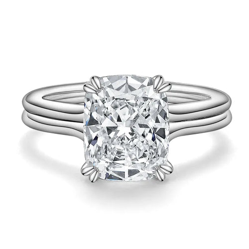 4.0ct Cushion Cut Moissanite Engagement Rings For Women