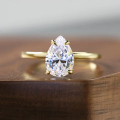 925 Sterling Silver 1ct-3ct Moissanite Engagement Ring for Woman pear cut