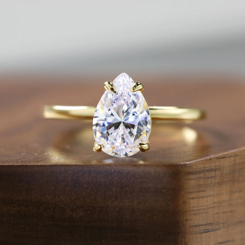 925 Sterling Silver 1ct-3ct Moissanite Engagement Ring for Woman pear cut