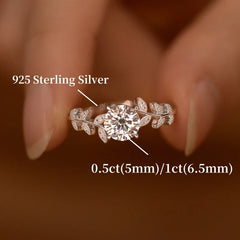 Sterling Silver Engagement Wedding Lab Diamond round Band Gifts Fine Jewelry