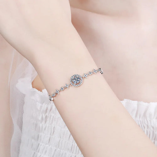 1CT 6.5MM D Color Moissanite Bracelets for Women