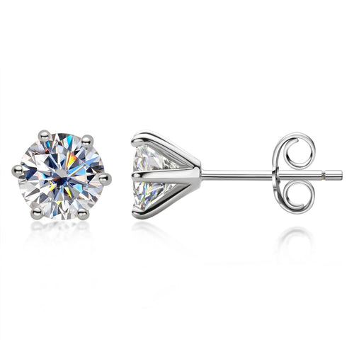 2CT 3CT D Color Moissanite Earrings for Men Women Real Silver