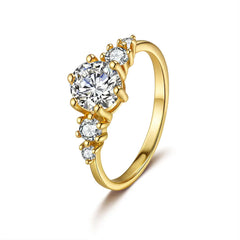 24K real gold ring moissanite Wedding Jewelry